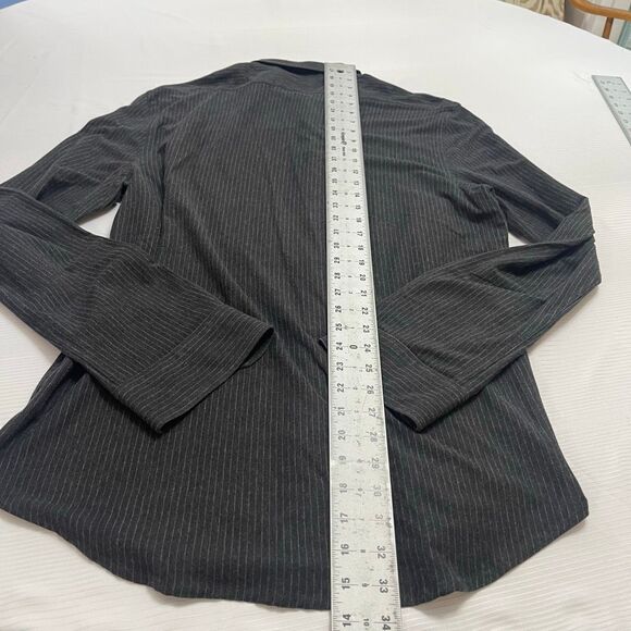 Ralph Lauren Black Label Men’s Dark Grey Stripe Button Up Shirt Size Large - Picture 8 of 8